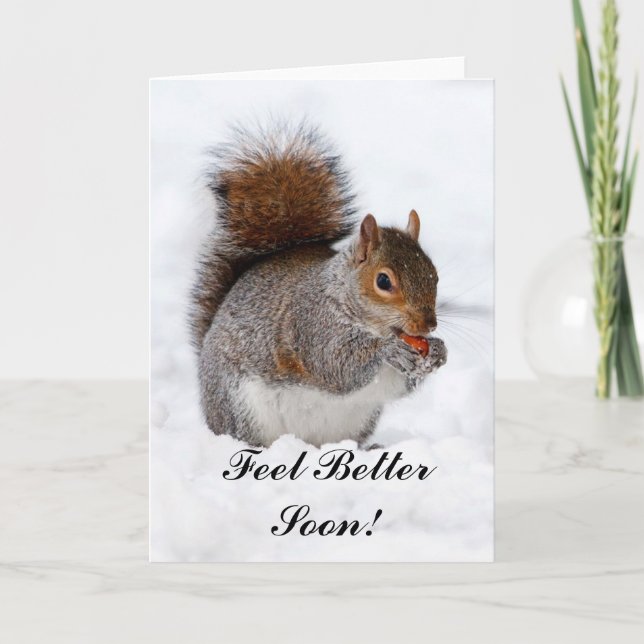Feel Better Soon Squirrel Greeting card (Front)