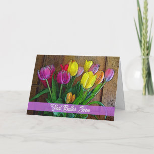 Feel Better Soon with Colourful Tulips Card
