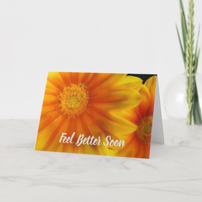 Feel Better Soon with Orange Gazania Card (Front)