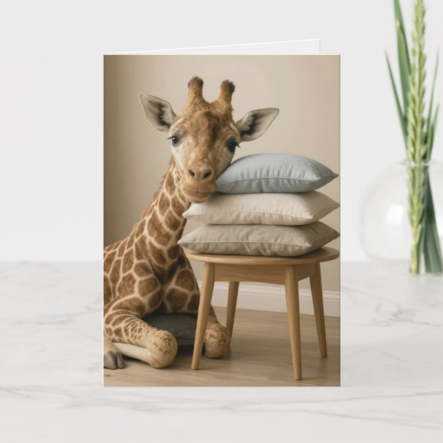 Feel Better Tired Giraffe Card (Front)
