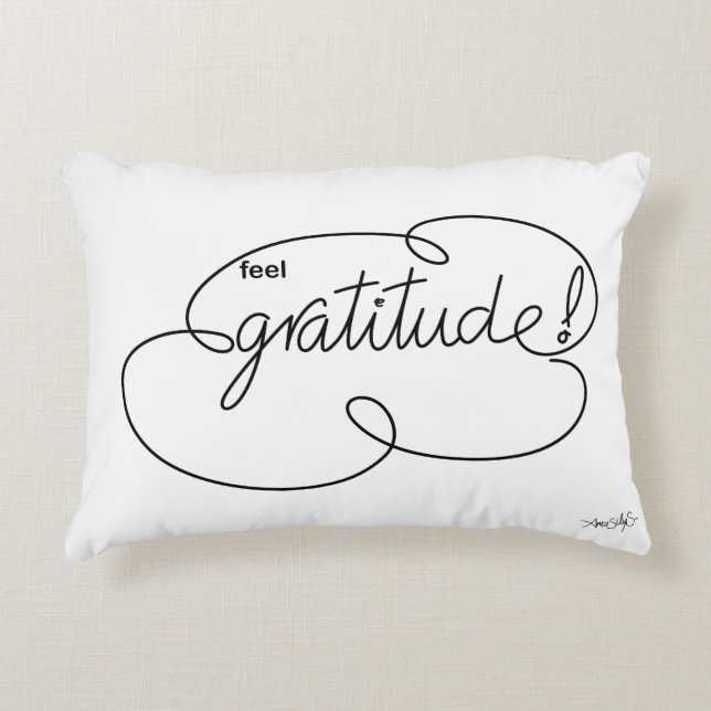 feel GRATITUDE - Bold CloudS Decorative Cushion (Front)