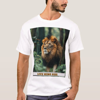 feel like king lion embossed t shirt