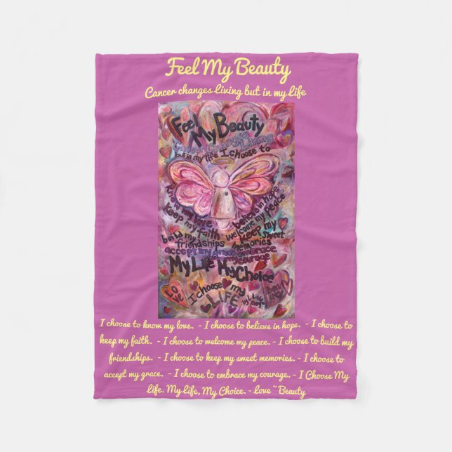 Feel My Beauty Cancer Angel Chemo Fleece Blanket (Front)