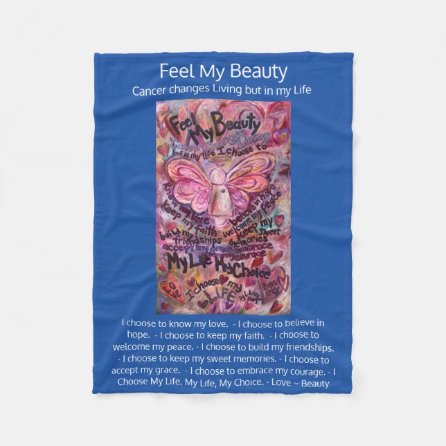 Feel My Beauty Cancer Poem Angel Art Soft Blankets (Front)