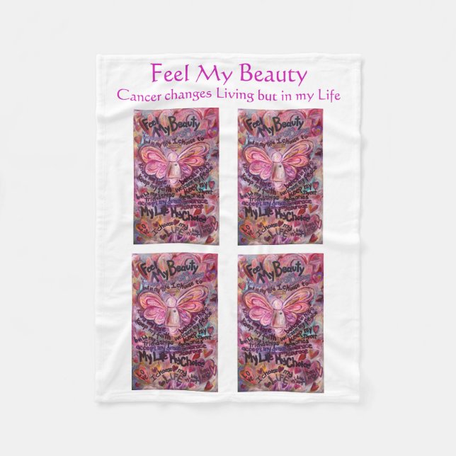 Feel My Beauty Cancer Poem Fleece Soft Blankets (Front)