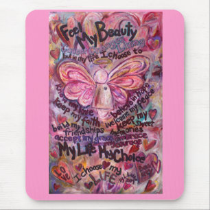 Feel My Beauty Pink Cancer Angel Mousepad