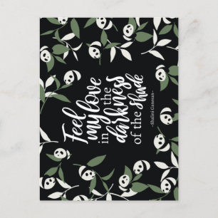 Feel my love in the darkness of the shade Black Postcard