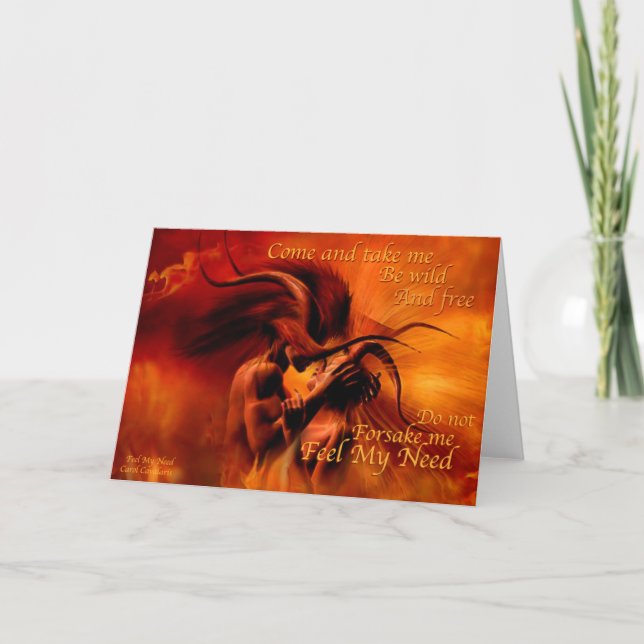 Feel My Need Greeting Card (Front)