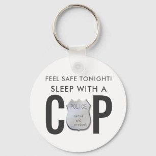 feel safe funny cop police humour key ring