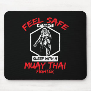 Feel Safe With A Muay Thai Fighter Kickboxing Mouse Pad