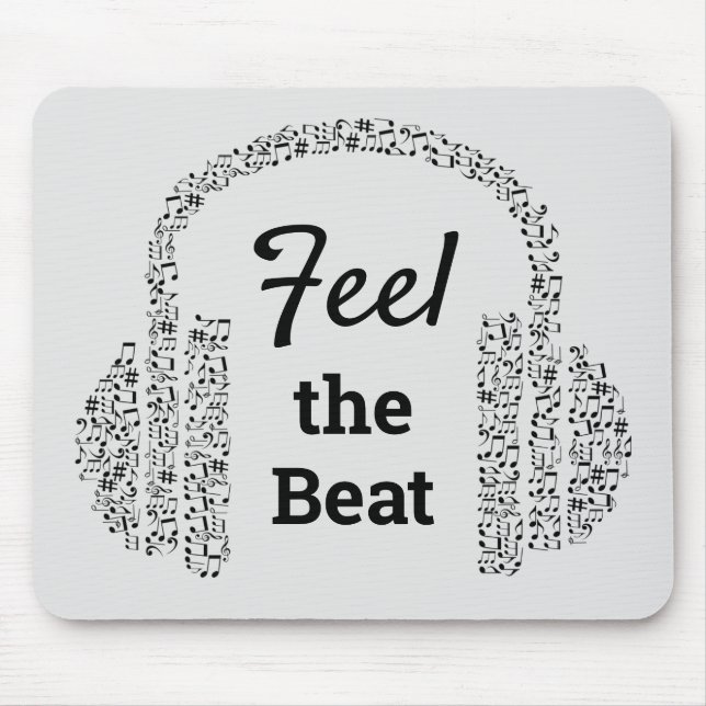 Feel the beat music headphones modern mouse pad (Front)