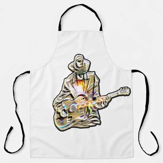 Feel the Blues – Artistic Guitar Design Apron (Front)
