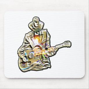 Feel the Blues – Artistic Guitar Design Mouse Pad