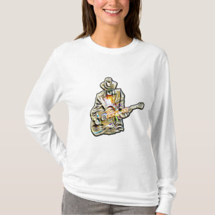 Feel the Blues – Artistic Guitar Design T-Shirt