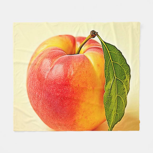 Feel the Fresh Peach Summer Vibe Design Fleece Blanket (Front (Horizontal))