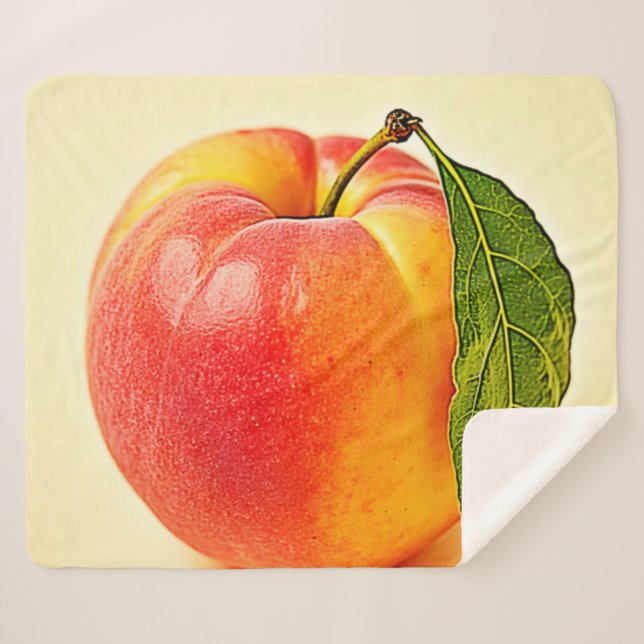 Feel the Fresh Peach Summer Vibe Design Sherpa Blanket (Front (Horizontal))