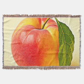 Feel the Fresh Peach Summer Vibe Design Throw Blanket
