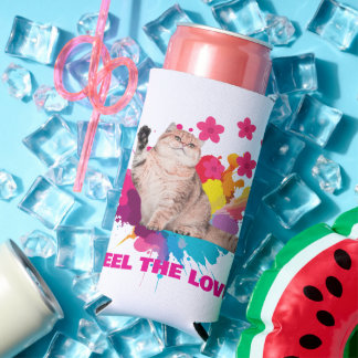 Feel the Love Beautiful Design Seltzer Can Cooler