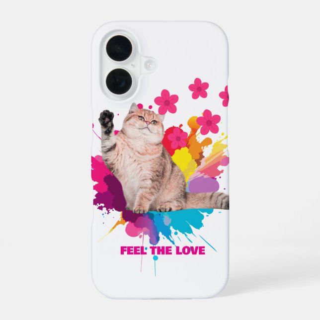 FEEL THE LOVE TRENDY DESIGN iPhone 16 CASE (Back)