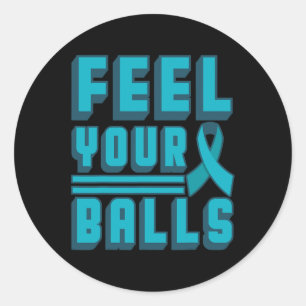 Feel Your World Cancer Day Gift Teal Ribbon Mum Classic Round Sticker