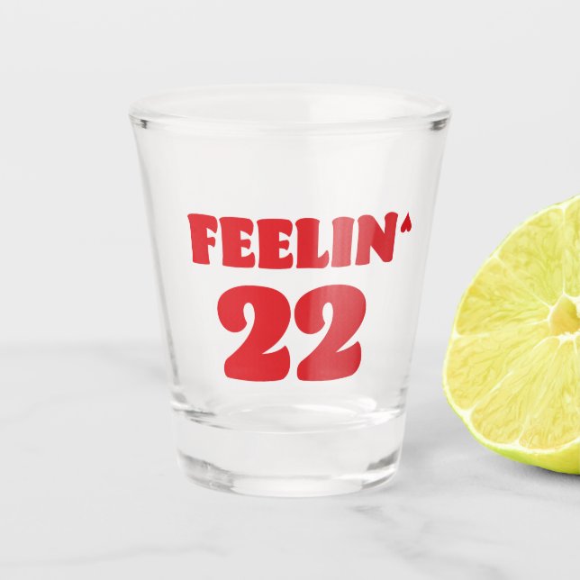 Feelin' 22 Shot Glass, Swifty 22 Birthday Shot Gla Glass (Front)