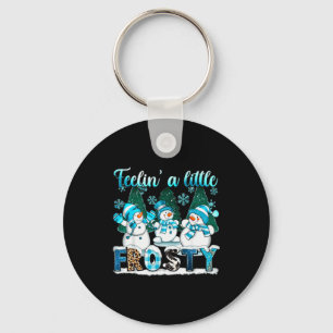 Feelin A Little Frosty Cute Snowman Winter Christm Key Ring