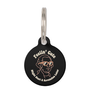 Feelin Cute Might Start A Revolution Later Funny Pet Tag