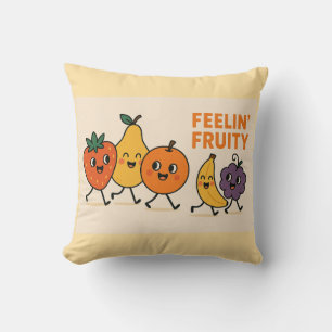 Feelin’ Fruity – Cute Walking Fruits Illustration Cushion