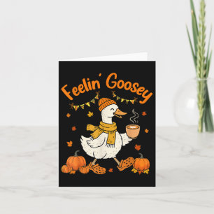 Feelin Goosey Hello Fall Goose Pumpkin Spice Coffe Card