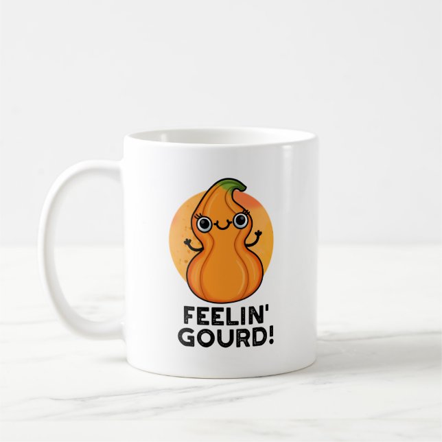 Feelin Gourd Funny Veggie Pun  Coffee Mug (Left)