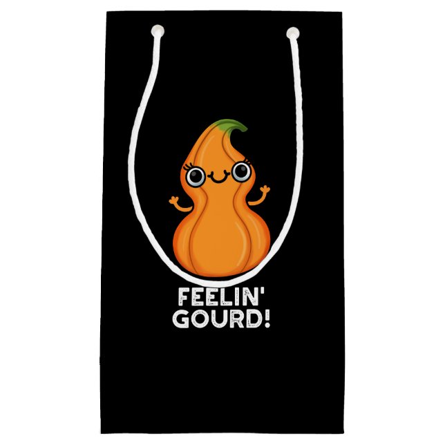 Feelin Gourd Funny Veggie Pun Dark BG Small Gift Bag (Front)