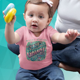 Feelin' Groovy Retro 70s Vintage Psychedelic Pink Baby T-Shirt