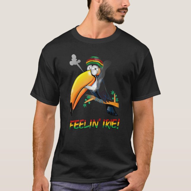 Feelin' Irie  Patois Jamaica Toucan Jamaican Slang T-Shirt (Front)