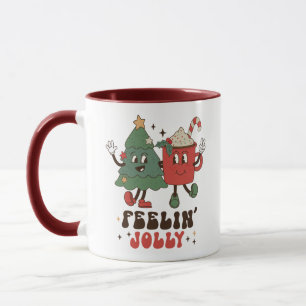 Feelin' Jolly Christmas Holidays Funny Retro Mug