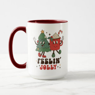 Feelin' Jolly Christmas Holidays Funny Retro Mug