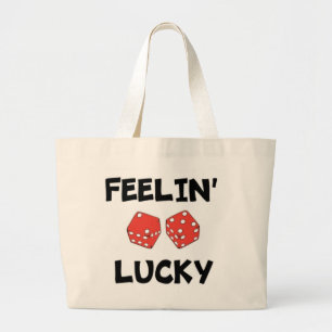 "FEELIN' LUCKY" DICE LARGE TOTE BAG