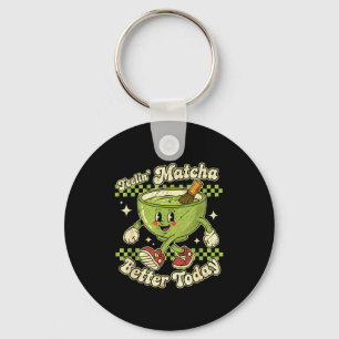 Feelin’ Matcha Better Today Kawaii Cute Boba Bubbl Key Ring