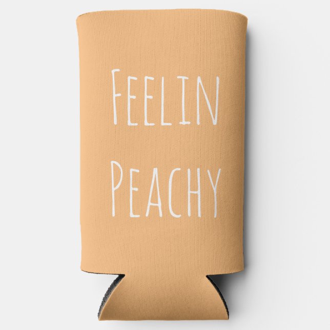 Feelin Peachy Cute Rae Dunn Inspired Aesthetic  Seltzer Can Cooler (Front)
