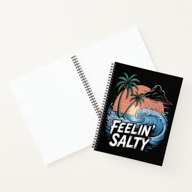 Feelin Salty Beach Summer Vacation 70S Notebook (Inside)