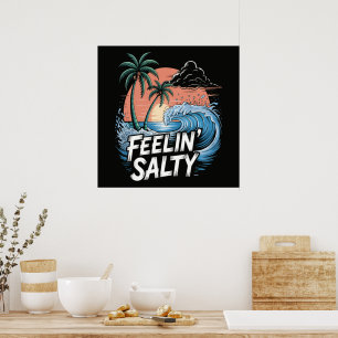 Feelin Salty Beach Summer Vacation 70S Poster