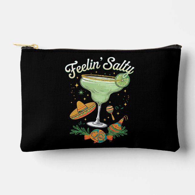 Feelin' Salty Margarita Funny Cinco De Mayo Accessory Pouch (Front)