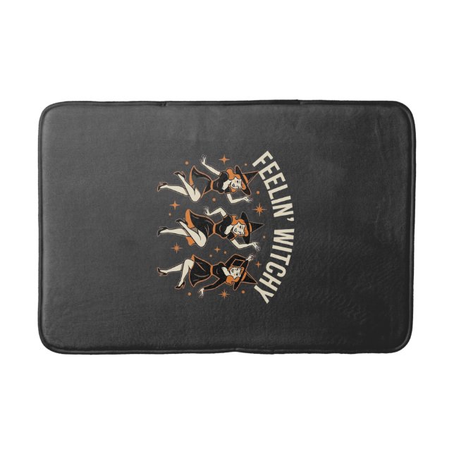 Feelin’ Witchy Halloween Witch Dance Bath Mat (Front)
