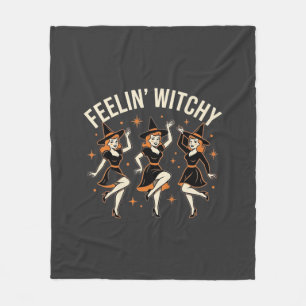 Feelin’ Witchy Halloween Witch Dance Fleece Blanket