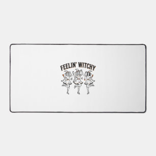 Feelin Witchy Retro Halloween Witches Desk Mat