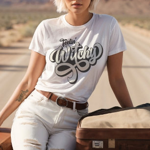 Feelin' Witchy Retro Style Custom Colours T-Shirt