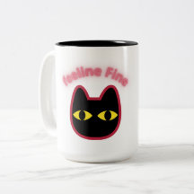 feeline Fine" Black Cat Pun Mug