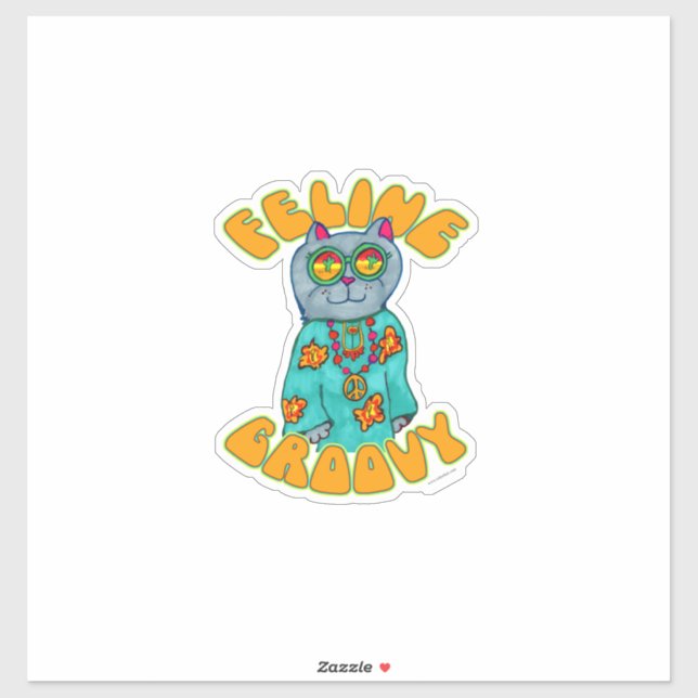 Feeline Groovy Fun Cat Art Drawing (Sheet)