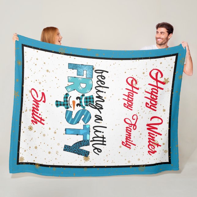Feeling A Little Frosty Customise Fleece Blanket (In Situ)