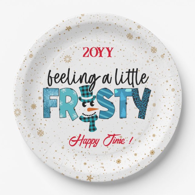 Feeling A Little Frosty Customise Paper Plate (Front)