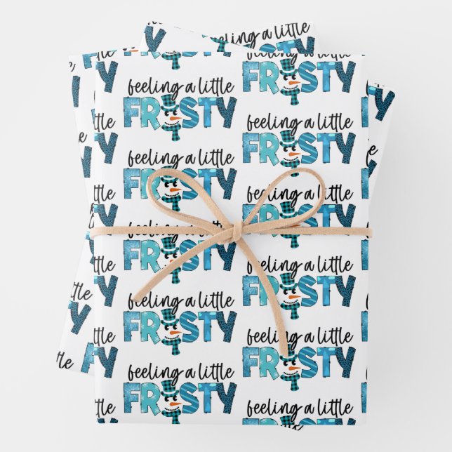 Feeling A Little Frosty Customise Wrapping Paper Sheet (In situ)